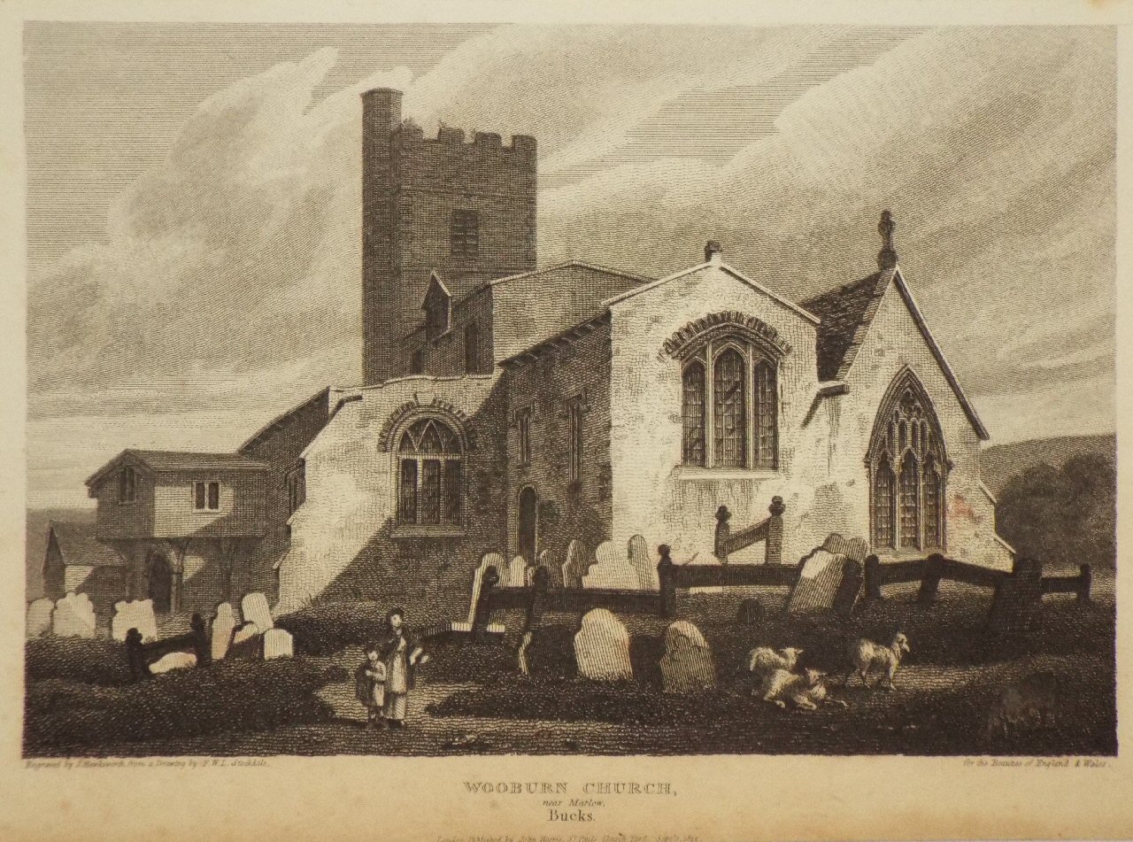 Print - Wooburn Church, near Marlow, Bucks - Hawksworth